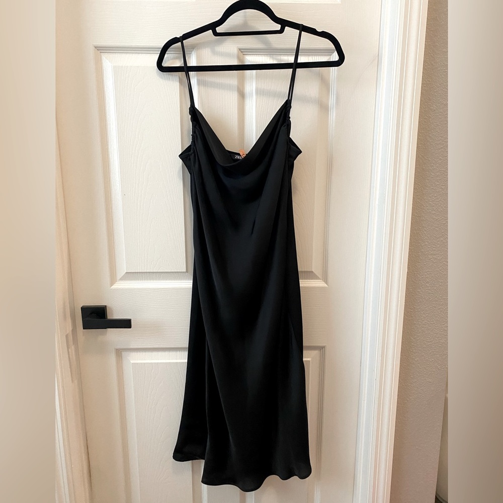 Silky slip midi dress.